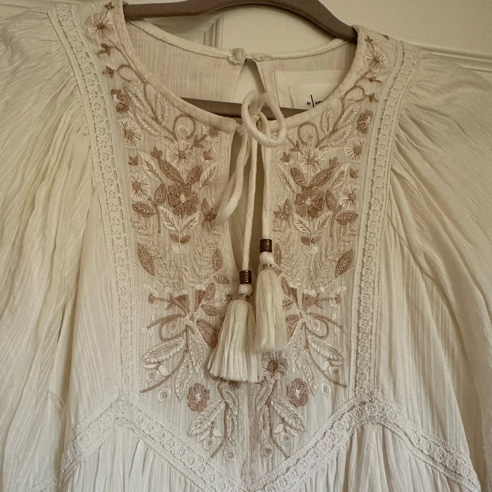 Anthropologie Viveka Embroidered Lace Mini Dress Cottagecore - Picture 7 of 12